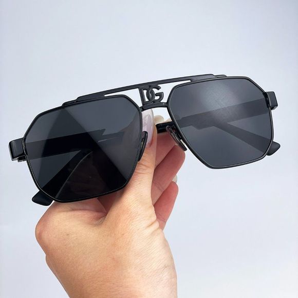 D&G DG2294 01/87 Sunglasses Black Grey Pilot Metal Unisex - Picture 1 of 13